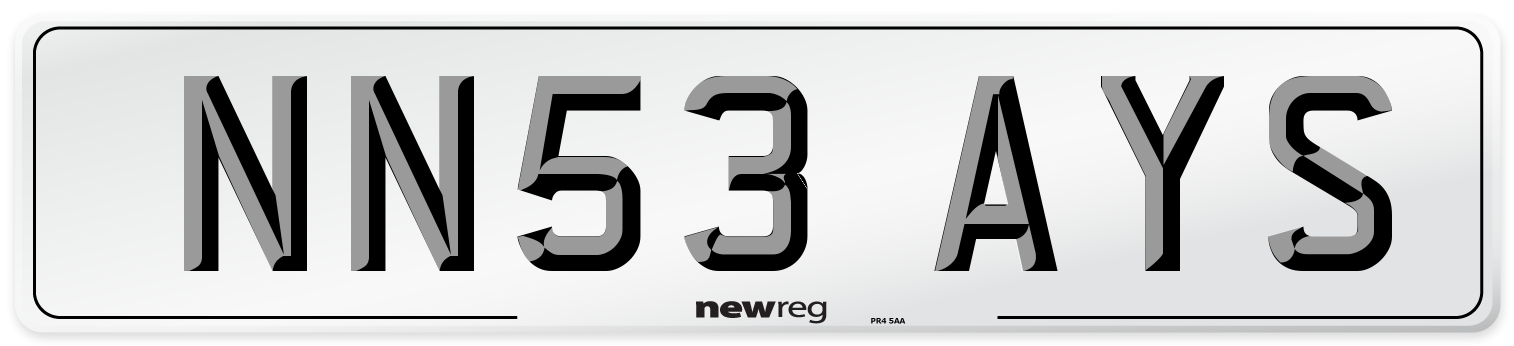 NN53 AYS Number Plate from New Reg